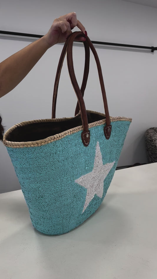 Turquoise star basket 