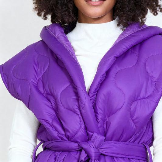 Belted one-size vest made in Italy, perfect layering piece for mild winter