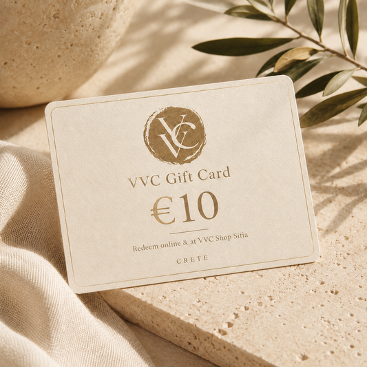 VVC €10 digital gift card for fashion and lifestyle shopping online and at VVC SHOP Sitia