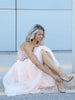 Luxury VVC soft peach tulle skirt with 100% viscose lining, comfortable special occasion wear at VVC SHOP Sitia Crete