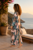 VVC Seidenkimono mit rosa Tiermuster – 100 % italienische Seide, handgenähter, luxuriöser langer Kimono