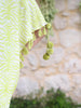 VVC™ Playful Boho Cover-Up sleeve pompom detail in Apple Green Zebra print, playful boho summer style made in Greece.