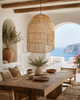 XXL natural raffia lampshade 70 x 65 cm for standard EU pendant light fittings at VVC Shop Sitia.