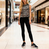 Short Arm Top with Waterfall Neckline Multi Coloured Animal Print Zebra Look