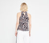 Short Arm Top with Waterfall Neckline Multi Coloured Animal Print Zebra Look
